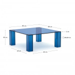 Kave Home Salontafel Adularia Blauw Gehard Glas 85x85cm