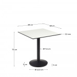 Kave Home Vierkante Bistrotafel Esilda Wit 70x70x70cm