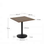 Kave Home Vierkante Bistrotafel Esilda Bruin 70x70x70cm