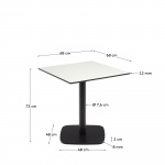 Kave Home Buitentafel Dina Wit Gelakt 68x68x70cm