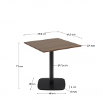 Kave Home Buitentafel Dina Bruin Notenhout Melamine 70x70cm