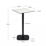 Kave Home Buitentafel Dina Wit Hoog 60x60x96cm