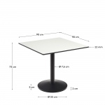 Kave Home Vierkante Bistrotafel Esilda Wit 90x90x70cm