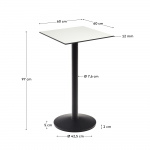 Kave Home Vierkante Bistrotafel Esilda Wit Hoog 60x60x96cm