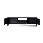 Tv-meubel Isa Zwart Visgraat 165cm Mangohout - Giga Meubel