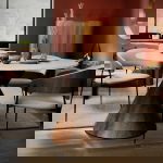 Kare Design Eettafel Cono Keramiek Wit/Bruin Ø120cm