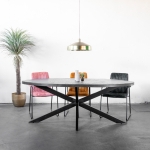 Eettafel Mansour Ovaal Zwart Mangohout 200cm - Giga Meubel