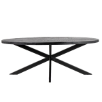 Eettafel Mansour Ovaal Zwart Mangohout 200cm - Giga Meubel