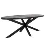 Eettafel Mansour Ovaal Zwart Mangohout 200cm - Giga Meubel