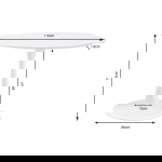 Kare Design Eettafel Schickeria Eiken/Zwart Ø110cm