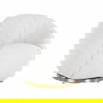 Richmond Draaifauteuil Jago White Bouclé / Brushed Gold