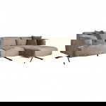 Richmond Bank Donovan 3-Zits + Lounge Rechts Bergen Taupe Chenille