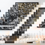 Richmond Wanddecoratie Piano Wibi Zwart/Goud 158x188cm