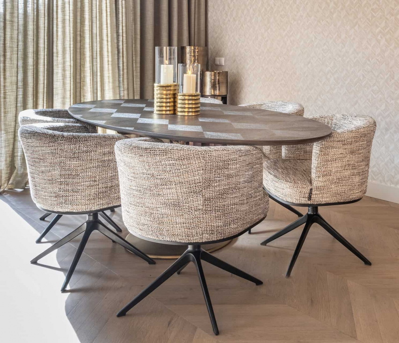 Richmond Eettafel Luxor Ovaal Diamant Bruin 230cm