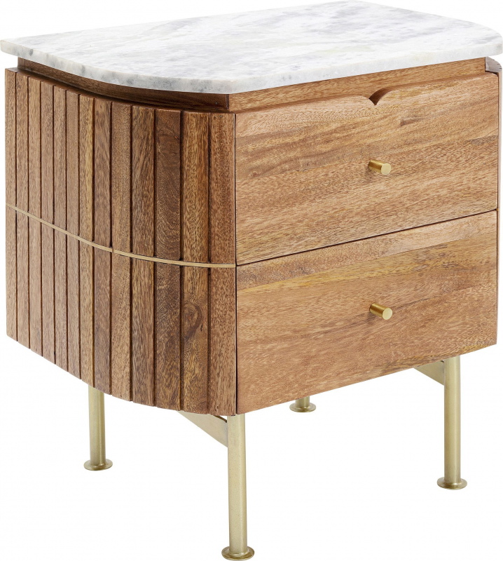 Kare Design Nachtkastje Grace Wit Marmer/Bruin