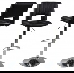 Barkruk Wistad Zwart/Zilver Pu - Giga Living