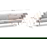 Kave Home Tuinbank Sedalis Taupe 3-Zits