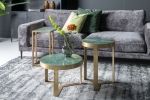 Livingfurn Salontafel Glennis Marble Groen Goud 50 cm