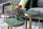 Livingfurn Salontafel Glennis Marble Groen Goud 50 cm