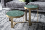 Livingfurn Salontafel Glennis Marble Groen Goud 50 cm