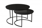 Livingfurn Salontafel Cast Iron Jamie Zwart Set van 2