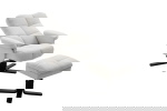 Fjôrd Relaxfauteuil Sven met Ottoman Grijs Stof