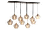 Light & Living Hanglamp 10-Lichts Rakel Antiek Brons/Smoke Glas 124cm