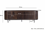 Livingfurn Tv-Meubel Noor Donkerbruin 170cm Mangohout