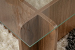 Salontafel Flavio Glas/Walnoot