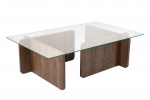 Salontafel Flavio Glas/Walnoot