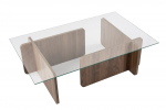 Salontafel Flavio Glas/Walnoot