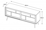 Dressoir Barrali Smoked Eiken 180cm - Giga Living