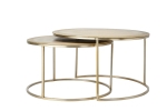 Light & Living Salontafel Set van 2 Talca Licht Goud Ø65/Ø75cm