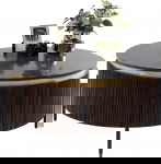 Kare Design Salontafel Catalina Zwart/Bruin Ø90cm
