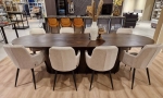 Livingfurn Eettafel Salvator Donkerbruin 300cm Mangohout Ovaal