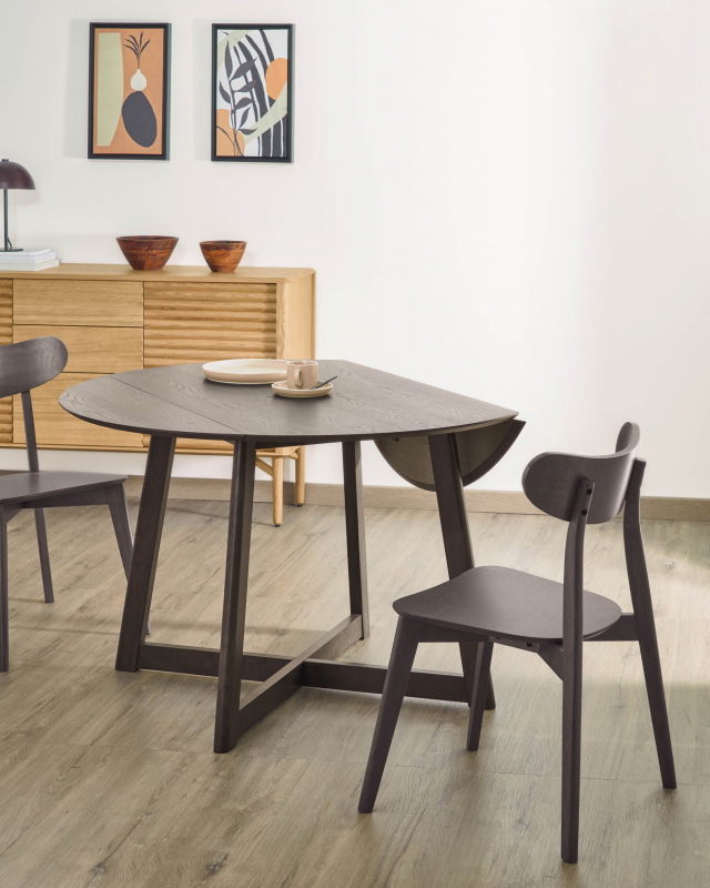 Kave Home Uitschuifbare Tafel Maryse 70 (120)x75cm Essenhout Bruin