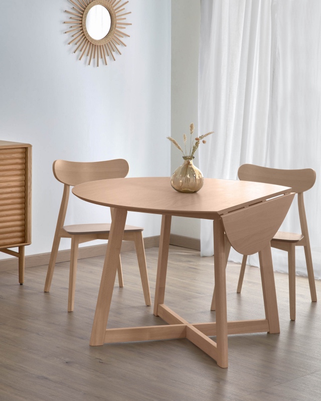 Kave Home Uitschuifbare Tafel Maryse 70 (120)x75cm Eikenhout Naturel