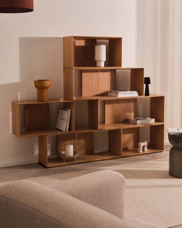 Kave Home Litto Set van 6 Elementen Modulair Eikenfineer 168x114cm