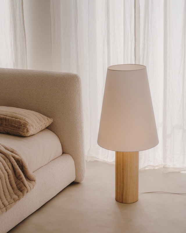 Kave Home Vloerlamp Marga Massief Hout Naturel