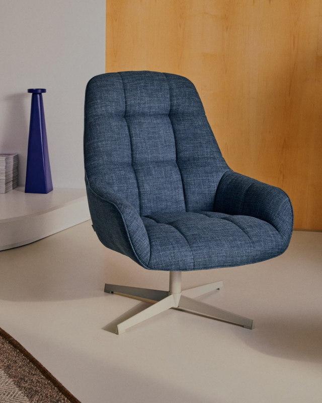 Kave Home Draaifauteuil Jaspe Blauw