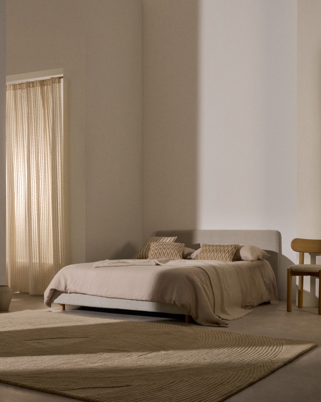 Kave Home Bed Valma Chenille Parel 180x200cm