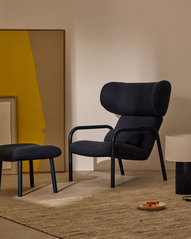 Kave Home Fauteuil Inari Donkerblauw