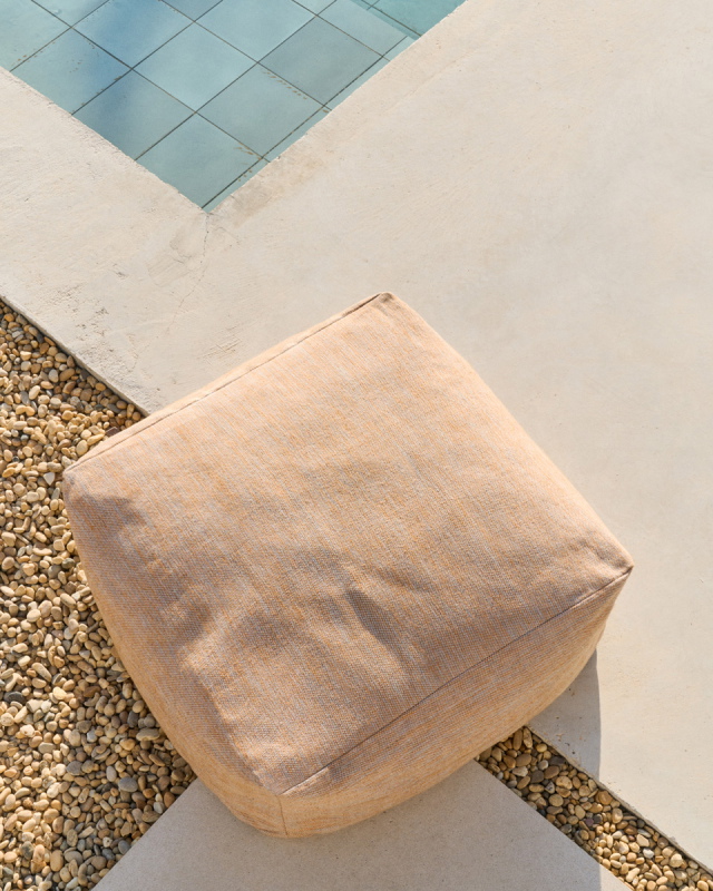 Kave Home Poef Vedell Oranje 60x60cm  