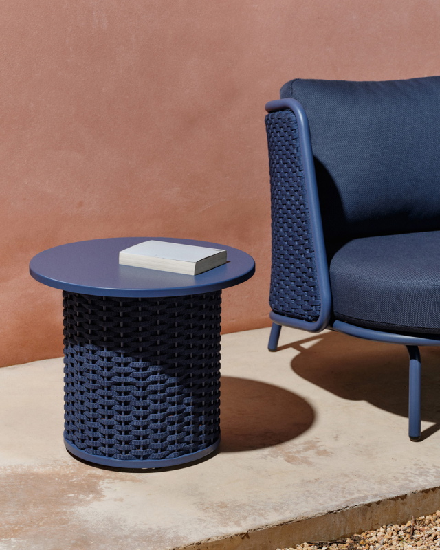Kave Home Bijzettafel Sedalis Outdoor Blauw Ø50cm