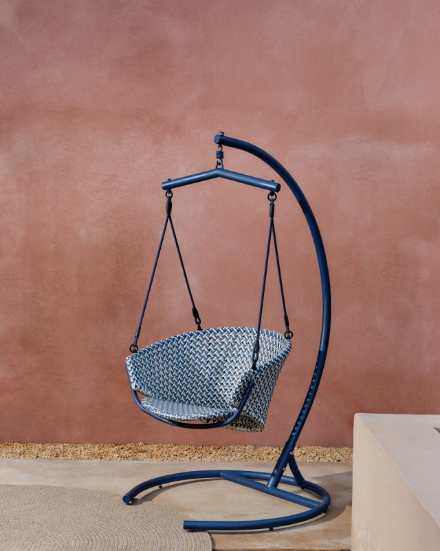 Kave Home Hangstoel Saliga Blauw Rotan