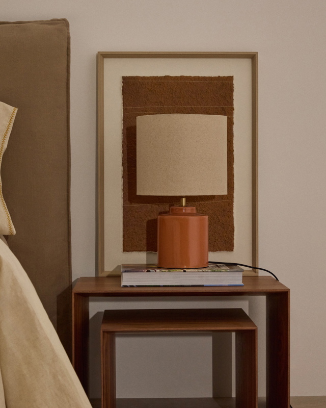 Kave Home Tafellamp Daeli Oranje/Beige