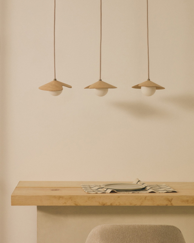 Kave Home Hanglamp Wilara Naturel 3-Lichts