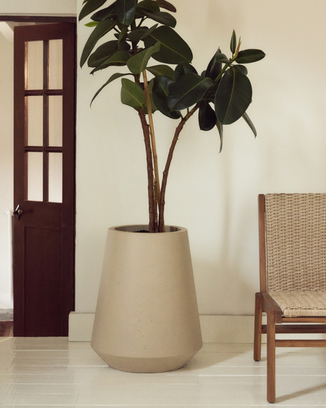 Kave Home Bloempot Calun Cement Beige Ø50cm