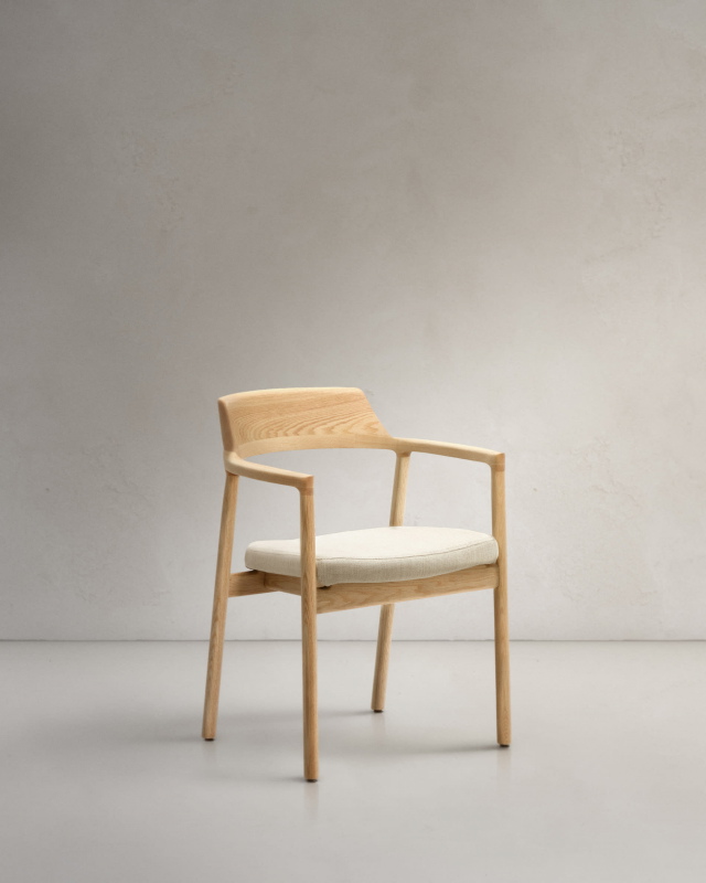 Kave Home Stoel Alocs Massief Eikenhout Naturel Beige