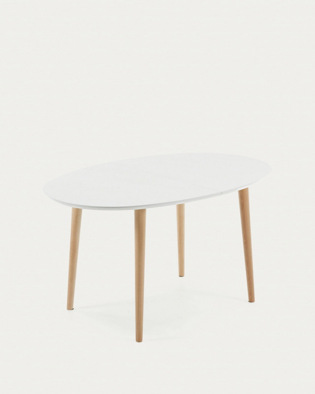 Kave Home Ovale Uitschuifbare Tafel Oqui Wit 140-220cm